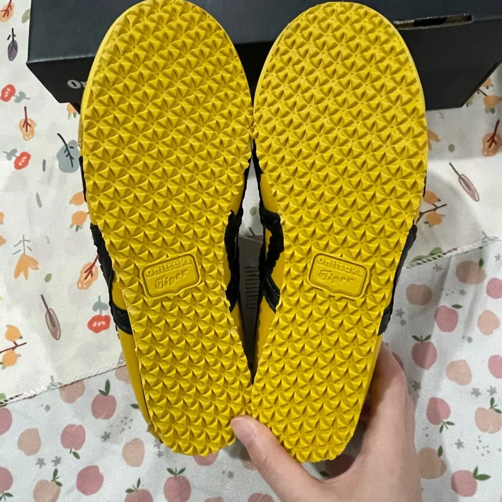Onitsuka Tiger by Asics Yellow and Black Mary Jane Flats